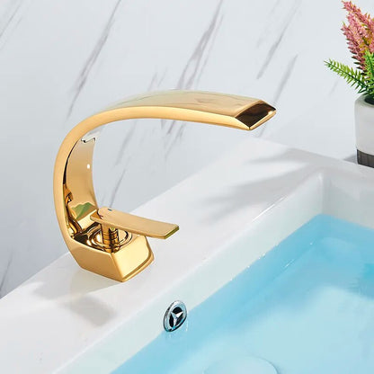 RegalGold Single Handle Deck Mount Bathroom Faucet