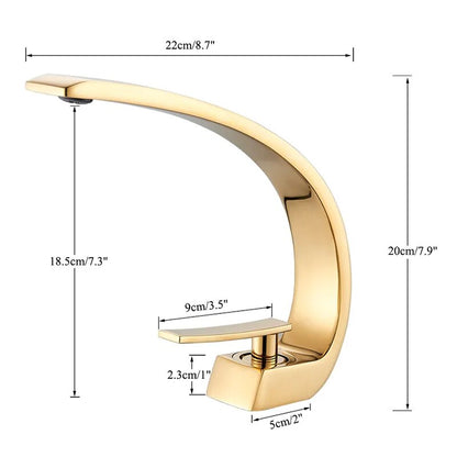 RegalGold Single Handle Deck Mount Bathroom Faucet