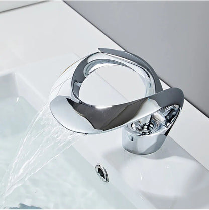 Golden Cascade Matte Bathroom Basin Faucet